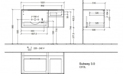 VB Subway 3.0 Комплект мебели с раковиной и зеркалом, ручка монохром/Graphite/Альпийский белый мини 3 2