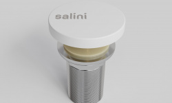 Salini Донный клапан прямой D502 для раковины, S-Sense - белый глянцевый мини 1
