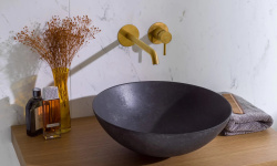 NOKEN ROUND Внешняя часть смесителя для раковины из стены, браш. золото мини 3 4