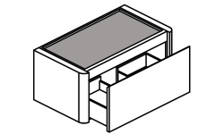 BRENTA VERSO VS01 Тумба подвесная с 1 выдвижным ящиком, 80х49,6хh40 см, MZZ Матовый лак/фрез. FZZ мини 1