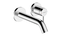 HANSGROHE TECTURIS S Смеситель для раковины из стены на 2 отверстия, излив 16,5 см, хром мини 1