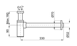 NOKEN ROUND Сифон в виде бутылки для раковины, браш. титан мини 3 2