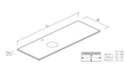 BRENTA TD05 Столешница из керамогранита 140х49.6хh1,2 см, BXX  мини 3 2