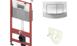 TECEbase Комплект для установки подвесного унитаза, панель смыва TECEambia, хром глянец мини 1