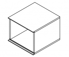GD CICLO Настенный ящик БЕЗ боковых сторон, 30x36x48 см, Wood