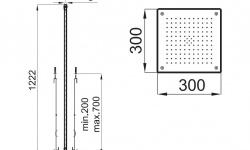 NK LOGIC Верхний душ встраиваемый в потолок Square 30 см, 9 л/мин, хром мини 3 2