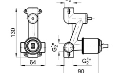 NOKEN PACK ROUND SHOWER Душевой комплект со смесителем и верхним душем 20 см, хром мини 3 3