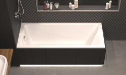 WHITECROSS Wave Slim Ванна акриловая пристенная 170x70 см, 210 л, белый глянец мини 3 6