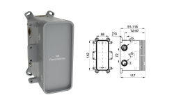 NOKEN PACK EYE Душевой комплект со смесителем, потолочной лейкой с хромотерапией, браш. медь мини 3 2