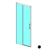 RADAWAY Idea Black DWJ 150 L Дверь в нишу раздвижная, 1487-1512xH2005 мм, черный/прозрачный