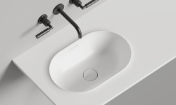 Salini ONDA EDGE OVAL Столешница до 2000х700х10 мм с раковиной 520х360, ДК, S-Stone- белый матовый мини 3 5