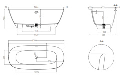 Salini SOFIA Wall Ванна пристенная 1700x785x580 мм, S-Stone - RAL матовый мини 3 2