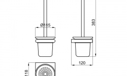 NK CONCEPT Ершик для туалет подвесной, матовое стекло/хром мини 3 2