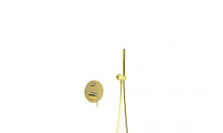 EXCELLENT PI Душевой комплект со встраиваемым смесителем, верхним душем и ручной лейкой, золото мини 1