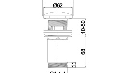 WHITECROSS Донный клапан для раковины Click-Clack, Медь брашированная мини 3 2