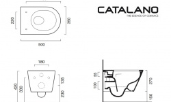 CATAL ZERO NF 50 Унитаз подвесной безободковый 50x35 см, белый. Крепеж включен. мини 3 5