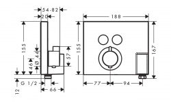 HG ShowerSelect Термостат, для 2 потребителей, СМ, 29 и 14 л/мин, хром мини 3 3