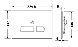 DURAVIT DuraSystem® Клавиша смыва A2 бесконтактная, для унитаза, стекло белое мини 3 5