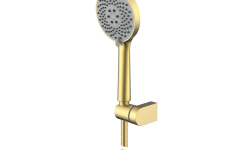 NEMO Душевая стойка с однорычажным смесителем, верхний душ (латунь) 25 см, BRUSH GOLD мини 3 3