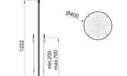 NK RONDO Верхний душ встраиваемый в потолок 40 см, 12 л/мин, хром мини 3 2