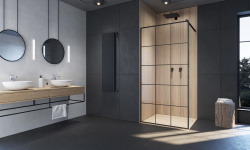 RADAWAY Modo New Black II Factory 120 Душевое ограждение 1185-1195хH2000 мм, черный/Factory мини 3 4