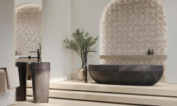 LANTIC PICAT Раковина напольная 40X40X84 см, TEXTURE HABANA DARK мини 3 7