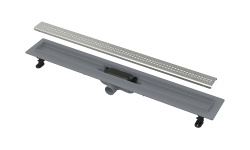 ALCA SIMPLE 550 Душевой лоток с перфорированной решеткой и опорами, выпуск горизонтальный, хром мини 1