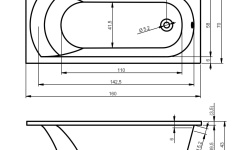 RIHO MIAMI Ванна акриловая прямоугольная, 160x70 см, 90 л, белый мини 3 3