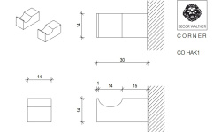 DW CO HAK1 Крючок (2 шт), Черный матовый мини 3 2