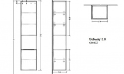 VB Subway 3.0 Комплект мебели с раковиной и зеркалом, ручка монохром/Graphite/Альпийский белый мини 3 7
