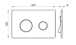 NOKEN RONDO Клавиша для двойного смыва, хром мини 3 2