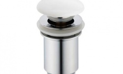 GLOBO Донный клапан сlick-сlack для раковин с отверстием перелива, Glossy white мини 1