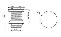 NOKEN Донный клапан незапираемый, без перелива, хром мини 3 2