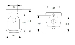ALLEN BRAU INFINITY Унитаз подвесной, rimless, без сиденья, 510x360 мм, белый (279254) мини 3 2