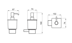 NOKEN URBAN C Дозатор настенный, стекло/хром мини 3 2