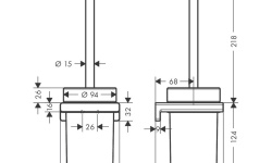 HANSGROHE AddStoris Ершик туалетный настенный, матовое стекло/шлиф.бронза мини 3 2