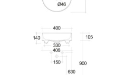 KLUDI RESA R Раковина накладная, Ø40хH14 см, светло-серый матовый мини 3 3