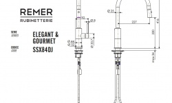 REMER Однорычажный смеситель для мойки из нержавеющей стали 316L, с двухструйным выдвижным душем мини 3 2