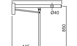 NOKEN EASY PMR Штанга откидная вертикальная, для тонких стен, хром мини 3 2