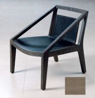 GAMADECOR FORMA Стул низкий из дуба со спинкой, сиденье кожи, Roble Polvo