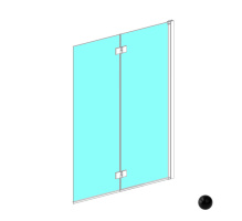 RADAWAY Nes Black PND I 110 R Шторка на ванну 1100-1115х1500 мм, прозрачное/чёрный