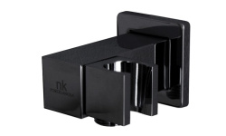 NOKEN COTA Настенный держатель для ручного душа, с подводом воды, черный мини 1