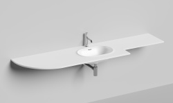 Salini ONDA EDGE OVAL Столешница до 2000х700х10 мм с раковиной 520х360, ДК, S-Stone- белый матовый мини 3 7