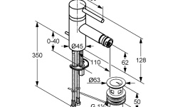 KLUDI BOZZ Смеситель для биде однорычажный DN 15, с ДК, G 3/8, хром мини 3 2