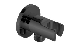 NOKEN MINIMAL Держатель для ручного душа c подводом воды, черный мини 1