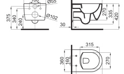 NOKEN ACRO COMPACT Унитаз подвесной RIMLESS 49 см, белый мини 3 2