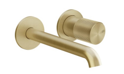 GESSI HABITO RIGATO Внешняя часть смесителя для раковины из стены, Brushed Brass PVD мини 1