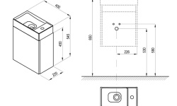 RAVAK VEDA Тумба под раковину, 400х220х500 мм, белый мини 3 2