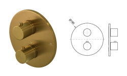 NOKEN PACK ROUND Душевой комплект с термостатом и верхним душем Ø30 см, браш. золото мини 3 7