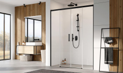 RADAWAY Idea Black DWD 180 Дверь в нишу раздвижная 1785-1815xH2005 мм, черный/прозрачный мини 3 7